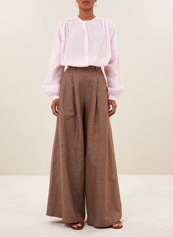 Oversized printed cotton blouse BY BAR Pink